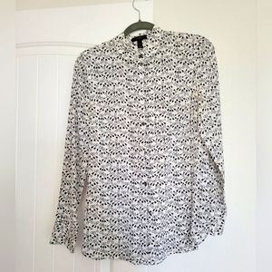 J Crew NWOT key print button-down blouse